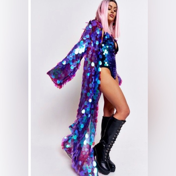 Jaded London sequin kimono duster longline cardi - Picture 3 of 7